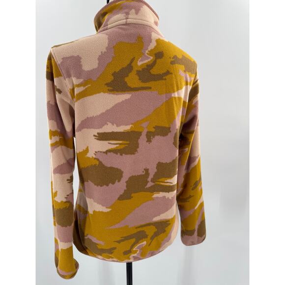 Patagonia Synchilla Pink Orange Yellow Camo M Pullover Fleece Jacket rare - Picture 3 of 8